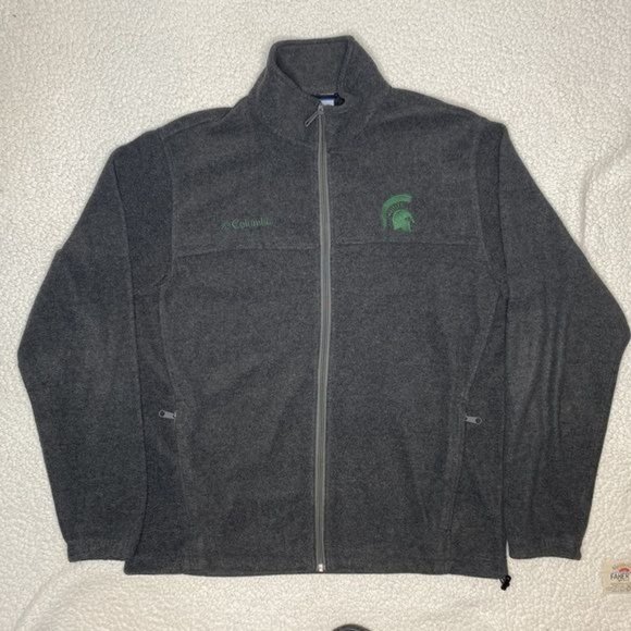 Columbia NCAA Michigan State Spartans Fleece Full Zip Jacket: Size Medium - Picture 1 of 12